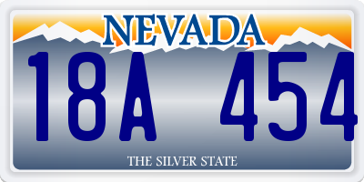 NV license plate 18A454