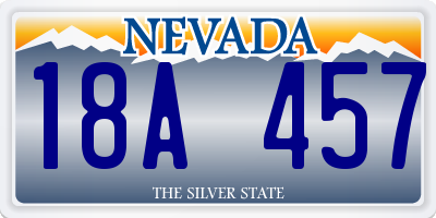 NV license plate 18A457