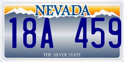 NV license plate 18A459