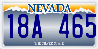 NV license plate 18A465