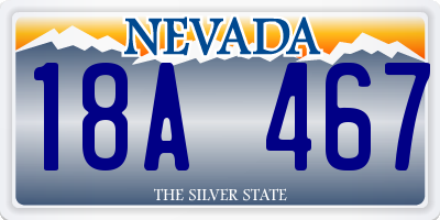 NV license plate 18A467