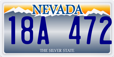 NV license plate 18A472