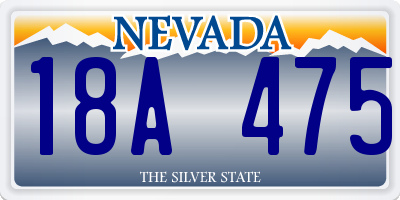 NV license plate 18A475