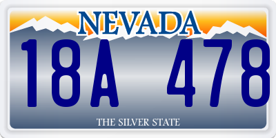 NV license plate 18A478