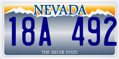 NV license plate 18A492