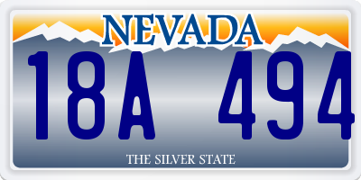 NV license plate 18A494