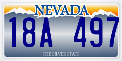 NV license plate 18A497
