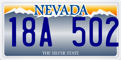 NV license plate 18A502