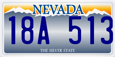 NV license plate 18A513