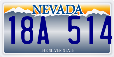 NV license plate 18A514