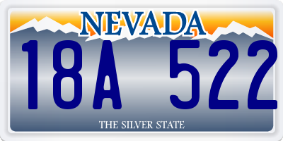 NV license plate 18A522