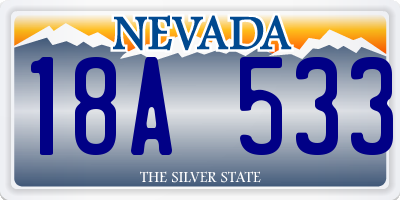 NV license plate 18A533