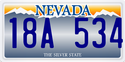 NV license plate 18A534