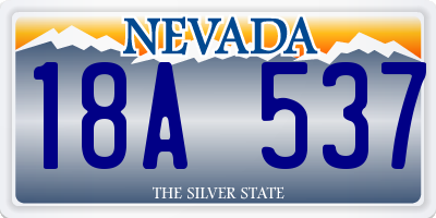 NV license plate 18A537