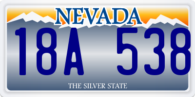 NV license plate 18A538