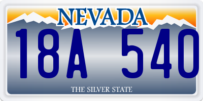 NV license plate 18A540