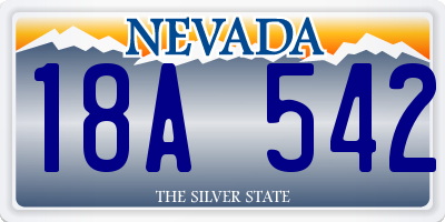 NV license plate 18A542