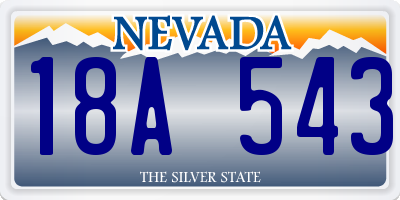 NV license plate 18A543