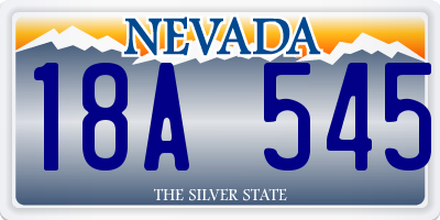 NV license plate 18A545