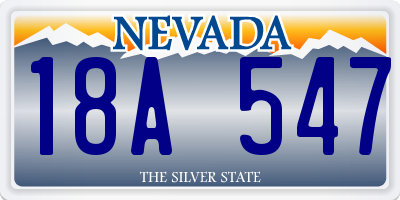 NV license plate 18A547