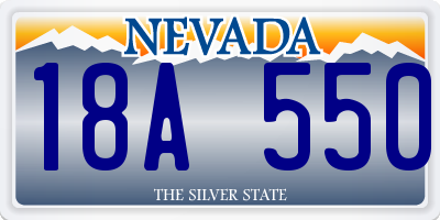 NV license plate 18A550