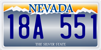 NV license plate 18A551