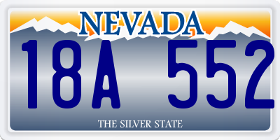 NV license plate 18A552