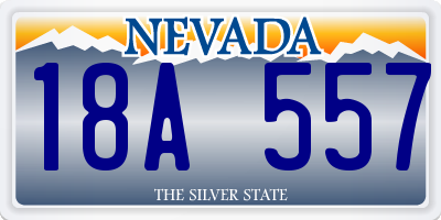 NV license plate 18A557