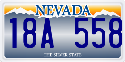 NV license plate 18A558