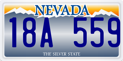 NV license plate 18A559