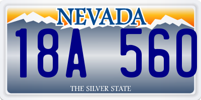 NV license plate 18A560