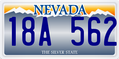 NV license plate 18A562