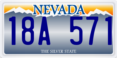 NV license plate 18A571