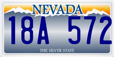 NV license plate 18A572