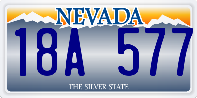 NV license plate 18A577