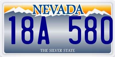 NV license plate 18A580