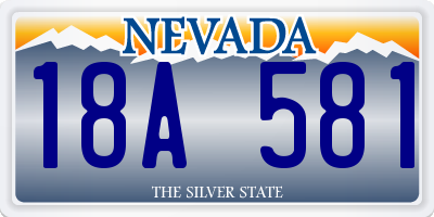 NV license plate 18A581