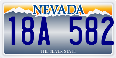NV license plate 18A582