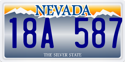 NV license plate 18A587