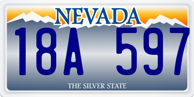 NV license plate 18A597