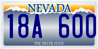 NV license plate 18A600