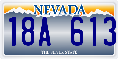 NV license plate 18A613