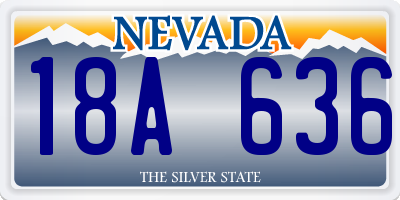 NV license plate 18A636