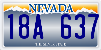 NV license plate 18A637