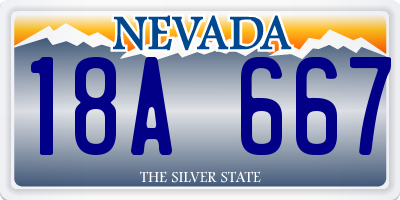 NV license plate 18A667