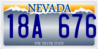 NV license plate 18A676