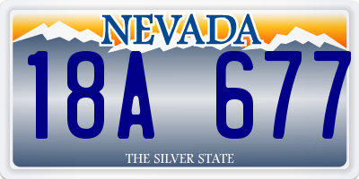 NV license plate 18A677