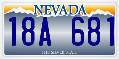 NV license plate 18A681