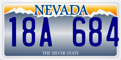 NV license plate 18A684