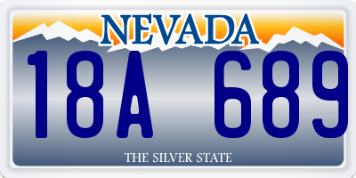 NV license plate 18A689